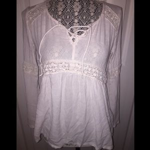Hollister White Tunic w/ Lace!